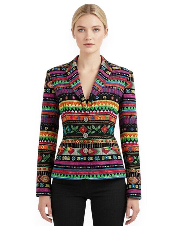 Moschino Jackets & Blazers - Moschino Jeans Vintage Rare Floral Velvet Corduroy Blazer Jacket New NWOT 10